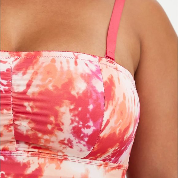 Torrid 1X 14-16 Microfiber Pink & Orange Tie Dye Bandeau - Picture 5 of 6